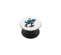 Siberian Husky Riding T Rex Dinosaur Arctic Dog Adventure PopSockets Adhesive PopGrip