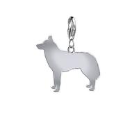 Siberian Husky Silhouette Silver Charm