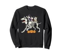 Siberian Husky Skeleton Mummy Witch Halloween Mens Womens Sweatshirt