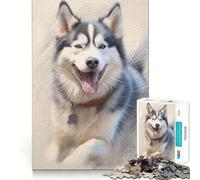 Siberian Husky Sketch 1000 Piece Jigsaw Puzzles for Adults Sharp Logic Toy Home Leisure Tight Cut Heartfelt Gift 38x26cm