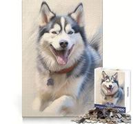 Siberian Husky Sketch for Adults 1000 Piece Puzzle Mind Exercise Toy Gentle Leisure Design Assembly Seasonal Gift 50x75cm