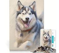 Siberian Husky Sketch for Adults 1000 Piece Puzzle Mind Exercise Toy Gentle Leisure Design Assembly Seasonal Gift 50x75cm