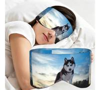 Siberian Husky, Sleep Mask for Home Travel, Full Eye Covers Light Blocking Eye Mask Sleep Eye and Ear Muffs