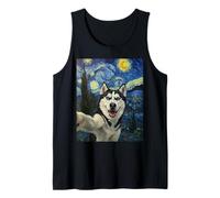 Siberian Husky Starry Night Van Gogh Dog Selfie Canine Husky Tank Top
