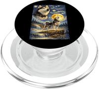 Siberian Husky Starry Night Van Gogh Howling Dog Husky PopSockets PopGrip for MagSafe