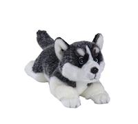 Siberian Husky Stuffed Dog Animal Simulation-Realistic & Lifelike Soft Handmade Lying Dog Plush Toy Puppy -Present Gift for Boys and Girls