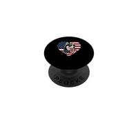 Siberian Husky USA Flag Patriotic Dog American July 4th PopSockets Adhesive PopGrip
