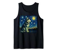 Siberian Husky Van Gogh Starry Night Cool Art for Women Men Tank Top
