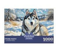 Siberian Husky1000 Pieces Jigsaw Puzzles for Adults And Kids Educational Games Cute PetsFun And Challenging Home Decors Great Gift Idea38x26cm/1000pcs