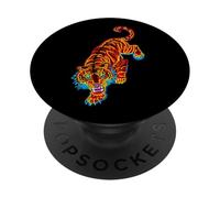 Siberian Tiger Cool Animal Art Retro Graphic Jungle Cat 2025 PopSockets Adhesive PopGrip