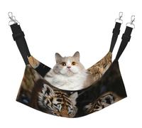 Siberian Tiger Cubs Cat Hammock for Cage Hanging Soft Pet Hammock Bed with Adjustable Straps and Metal Hooks Reversible Double Sided Hanging Bed Soft Sleeping Hammock for Cats