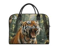 Siberian Tiger in The Forest Multi-purpose Travel Duffle Bag | Scratch Resistant Nylon Tote Bag with Detachable Strap Travel Tote Handbag for Daily Business Getaways