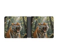Siberian Tiger in The Forest Wallet for Men Bifold Rfid Blocking Slim Money Clip Front Pocket Wallet Card Holder