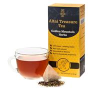 Siberian Wild Altai Golden Mountain Treasure Tea - 20 Natural Large Tea Bags - Mint, Chamomile, Hibiscus, St. John Wort, Lime flowers, Cornflower, and Calendula Flowers Green Tea