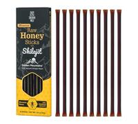 Siberian Wild Mountain Honey Sticks with Shilajit 12% Delicious Golden Mountains 10 Pack
