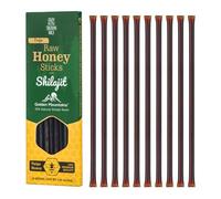 Siberian Wild Taiga Honey Sticks with Shilajit 10% Flavorful Altai Taiga Woodland Honey 10 Pack