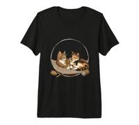 Sibling Cats - Two felines Sitting Together Brother, Sister Premium T-Shirt