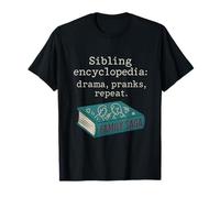 Sibling Encyclopedia Drama Pranks Repeat Graphic T-Shirt