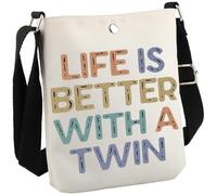 Sibling Love Gift Twin Pregnancy Announcement Gift Twins Mama Present Life Is Better With A Twin Crossbody Bag, With a Twin Cb, Multifunctional