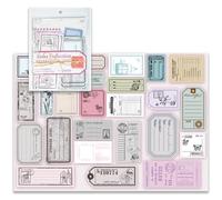 SIBLYMONA 200pcs Vintage Memo Pack - Vintage Scrapbook Supplies, Junk Journal Set with Vintage Labels & Sticky Notes, Ephemera for Junk Journals, Scrapbook Labels, Journal Supplies Set (Pink, 200PCS)