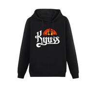 SIBOER Men's Kyuss Pullover Hoodies Long Sleeve Sweatshirts XL Black