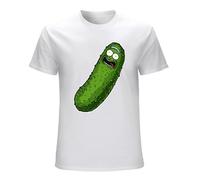 SIBOER Men's Pickle Rick Cotton T-Shirt White M