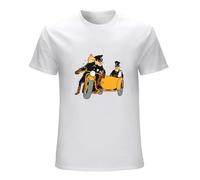 SIBOER Men's Tin-Tin and Transportation T-Shirt White M
