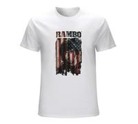 SIBOER Rambo 'Rambo Flag' Men Short Sleeve T-Shirt White L