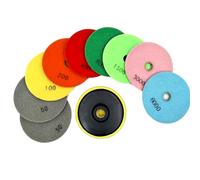 Sibomtex 10 Piece Set Diamond Polishing Pads 4 inch WetDry Granite Stone Concrete Marble