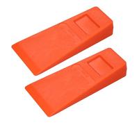 SIBOMTEX 2Pcs 14cm Orange Plastic Felling Wedge Felled Chock Tree Cutting Wedge Spiked Wedge Woodcutting Tool