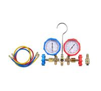 SIBOMTEX AC Gauges, AC Manifold Gauge Set for R134a R32 R22 R410A, 3 Way Automotive AC Gauge Set with Hoses Adapter