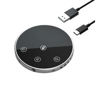 Sibomtex Desktop USB Conference Speakerphone Microphone 360° Omnidectional Condenser Plug & Play PC Computer Mic with Speaker Touch-Sensor Buttons Mute Function Compatible with Windows Mac fo