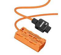 SIBOMTEX DT-NPF D-Tap to NPF Dummy Battery Braided Cable DC Coupler Accessory for Monitors/LED Video Light/Microphone/Wireless Transmitter Receiver