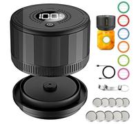 SIBOMTEX Electric Mason Jar Vacuum Sealing Machine Kit with Wide Mouth Regular Lid and Bottle Opener LED Display Strong Suction Kitchen Gadget Cordless Rechargeable Vacuum Sealer for Food Storage and