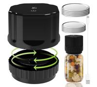 SIBOMTEX Electric Mason Jar Vacuum Sealing Machine Kit with Wide Mouth Regular Lid and Bottle Opener 80KPa Strong Suction Kitchen Gadget Cordless Rechargeable Vacuum Sealer for Food Storage and Fermen