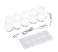 SIBOMTEX LEDs Vanity Mirror Lights Kit with 10 Light Bulbs 3 Color Modes & Dimmable 10 Brightness Levels USB Powered Mirror String Light for Makeup Dressing Table