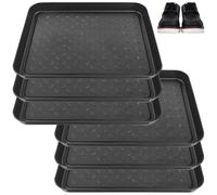 Sibosen Boot Tray Pack of 6,35x27.5x3cm Shoe Boot Drip Storage Tray indoor Non Slip Multipurpose Floor Carpet Protection for Home Garden Pet Use