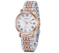 SIBOSUN Lady Women Wrist Watch Quartz Stainless Steel Crystal Dress Fashion Diamond Watch, 1. Silver - Rose Gold, Retro