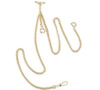 SIBOSUN Pocket Watch Chain Vest Chain with T-Bar for Vest Silver Watch Chain Link, gold, 72.Gold, Gold, Antique