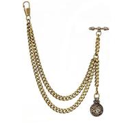 SIBOSUN Pocket Watches Chains for Men Single Albert Pocket Watch and Chain with Circular Pendant Bronze