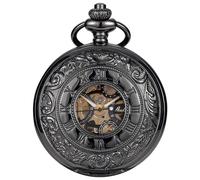 SIBOSUN Vintage Pocket Watch for Men Mechanical Pocket Watch with Chain Classic Pocket Watch Black, 65. Black, 4.1 Black