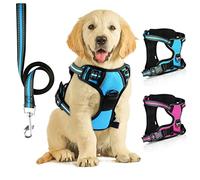 SIBOTER Dog Harness, Dog Harness Medium with Leash, Reflective No Pull Harness for Dogs, Adjustable Breathable Dog Harness No Pull for Outdoor Walking