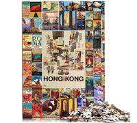 SIBREA Jigsaw Puzzle 1000 Pieces Vintage Travel Wall Art Puzzle for Adults Kids 12 Years and Up, 26x38 cm, Cardboard, Unique Piece Shapes and Categorized Backside