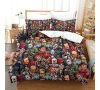 SIBREA King Duvet Cover Set Luxury Horror Monster 3 Pieces Ultra Soft Microfiber Super Soft Duvet Cover Cozy Bed Set for All Season Size: 200x200cm (1 Quilt Cover 2 Pillowcases)