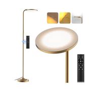 SIBRILLE 36W LED Floor Lamp, Super Bright Standing Lamp, Modern Stepless Dimmable Torchiere Tall Lamp with Remote Control, 350°Rotating Head Reading Floor Lamp for Living Room, Bedroom, Office-Gold