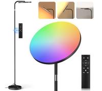 SIBRILLE RGB Floor Lamp, 36W Bright LED Standing Lamp, Stepless Dimming Color Changing Torchiere Floor Lamps with Remote, 350°Rotating Modern Tall Floor Lamp for Living Room, Gaming Room