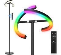 SIBRILLE RGBCW Floor Lamp, Color Changing Standing Lamp, Modern Stepless Dimmable LED Floor Light Tall Lamp with Remote Control, 20W 3000-6000K Rotatable Floor Lamps for Living Room, Bedroom, Office