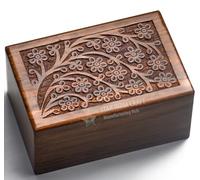 SIC Adult Cremation Urns for Human Ashes Male Female, Tree of Life Wooden Urns Box and Casket for Ashes Men Women Child, Large Burial Funeral Urns for Ashes, Holds Up to 180 lbs