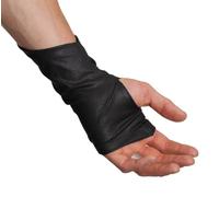 SIC HOODS Assassin Gloves Ren Faire Faux Leather Bracers Ranger Archer Medieval Cosplay Larp Wrist (Black, Large)