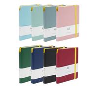 SICANAUO 8pcs A6 Pocket Notebooks, Small Notepad, Portable Diary Notebook, 14.5 x 10.5cm Tiny Note Pads with Elasticated Closure, Pu Leather Journal Note Writing Pad for Office School Supplies Meeting